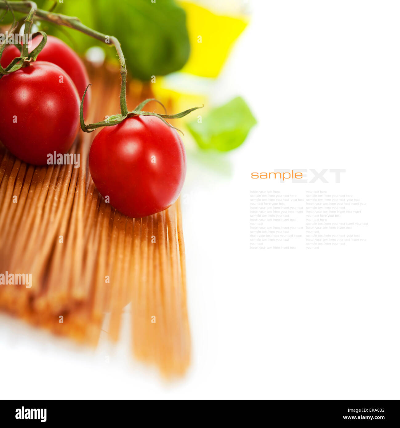 Tutto il frumento spaghetti Foto Stock