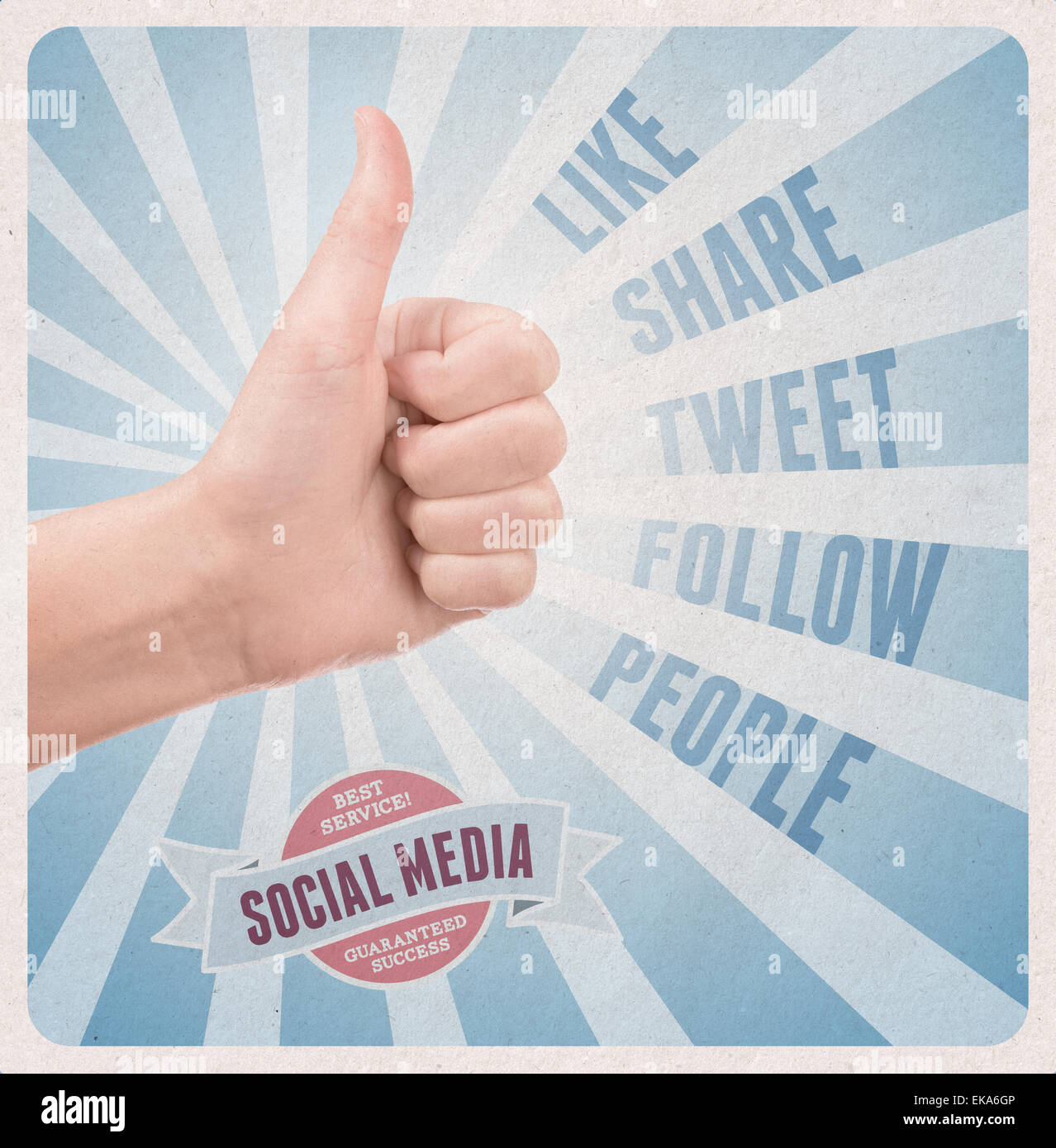 In stile retrò poster dei social media service Foto Stock