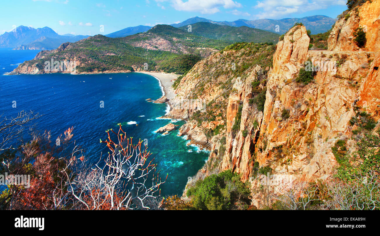Splendidi paesaggi della Corsica Foto Stock
