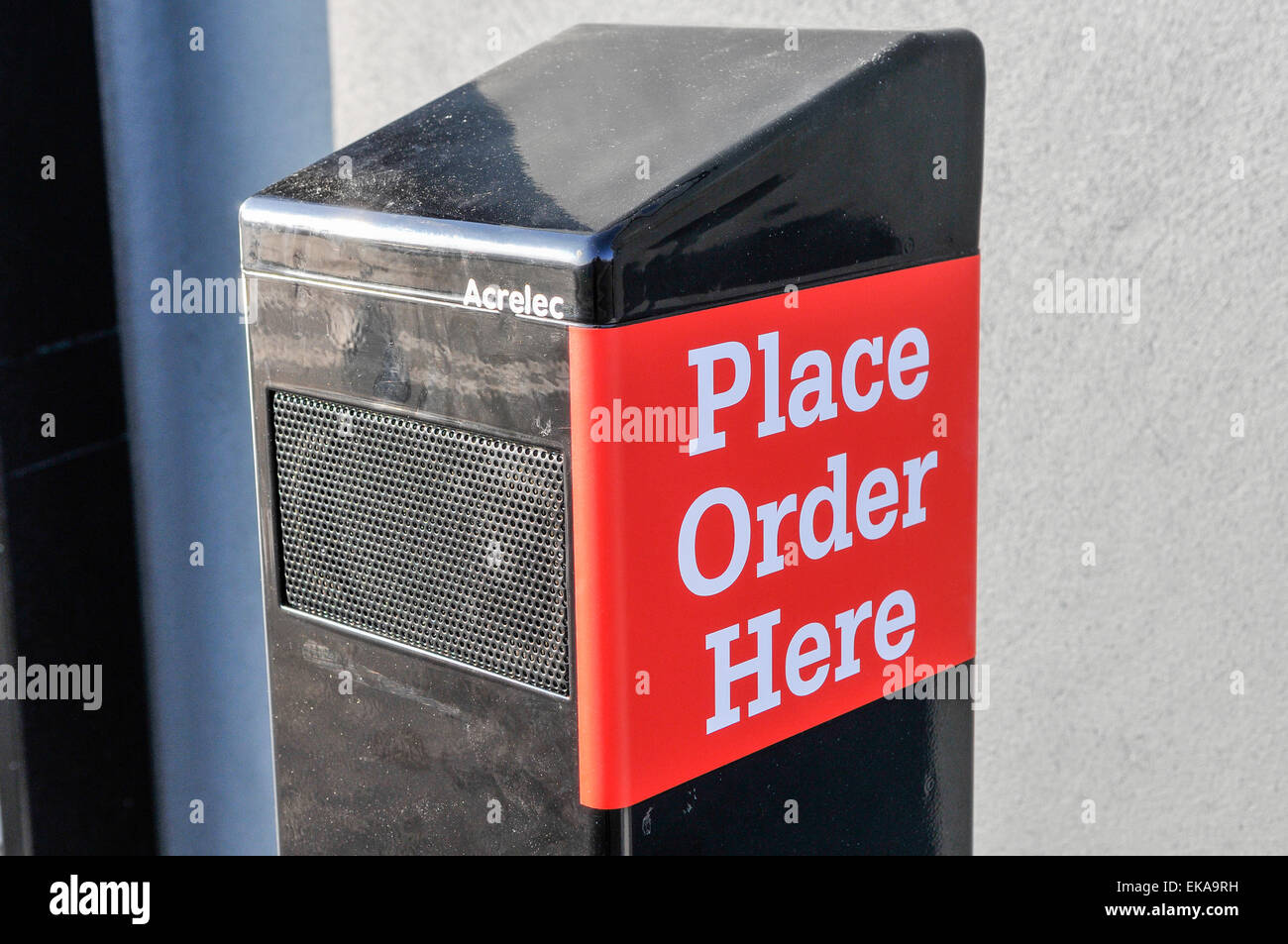 Per il posizionamento su un punto di Burger King drive-thru Foto Stock