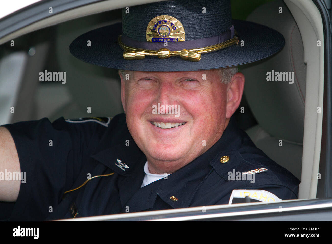 Idaho membro ufficiale di polizia, il Colonnello Ralph Powell a Boise, Idaho, Stati Uniti d'America. Foto Stock