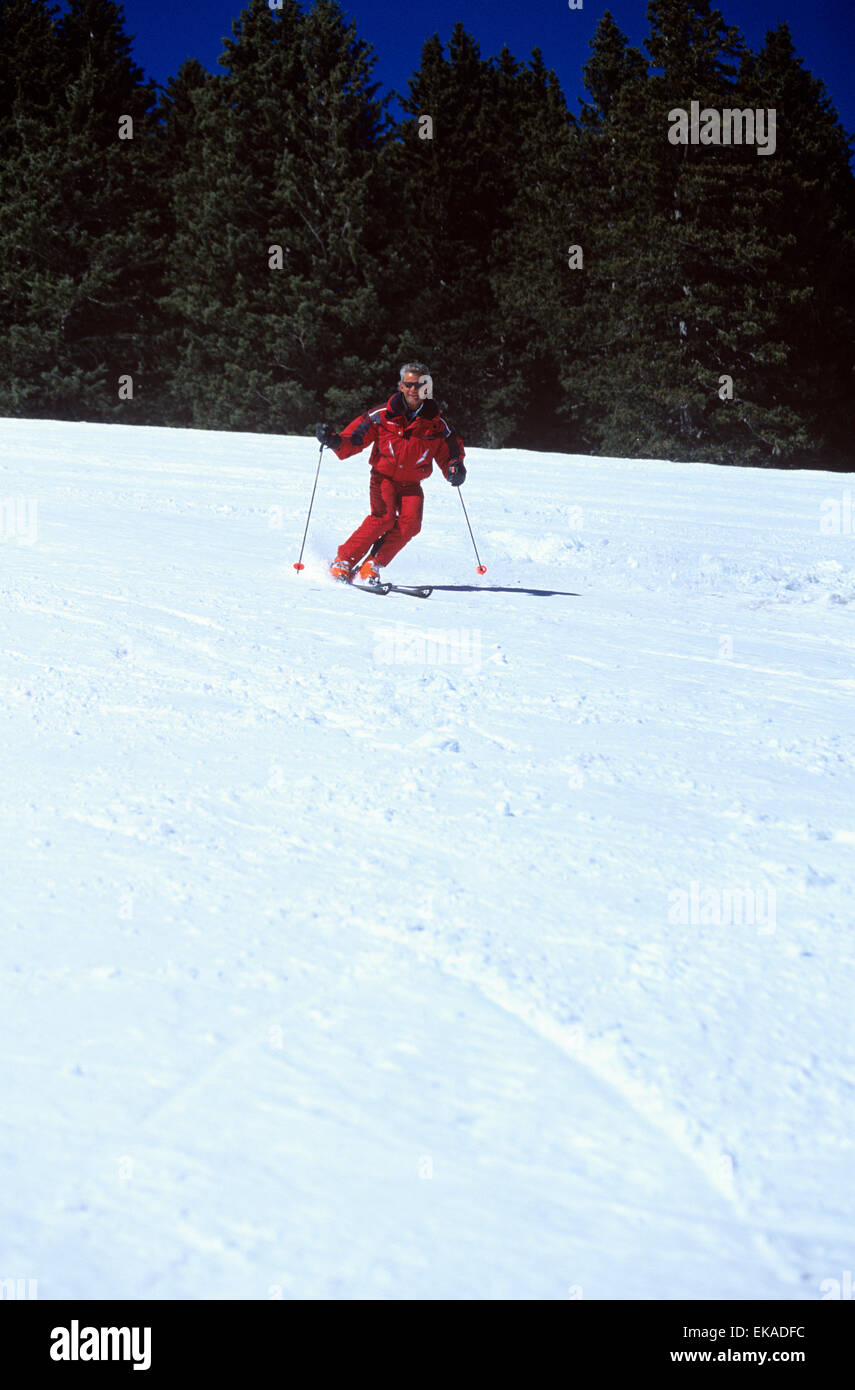 Dalla 11.500 piedi vertice di Sci, Ski Apache offre quasi 2.000 piedi verticali di fantastica sciata, Ruidoso, Nuovo Messico, Stati Uniti d'America. Foto Stock