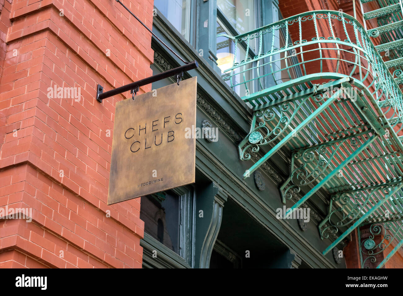 Chefs Club nella costruzione di puck su Mulberry Street in Nolita nella città di New York Foto Stock