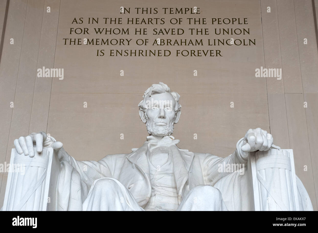 Statua di Abraham Lincoln nel Lincoln Memorial a Washington D.C. Foto Stock