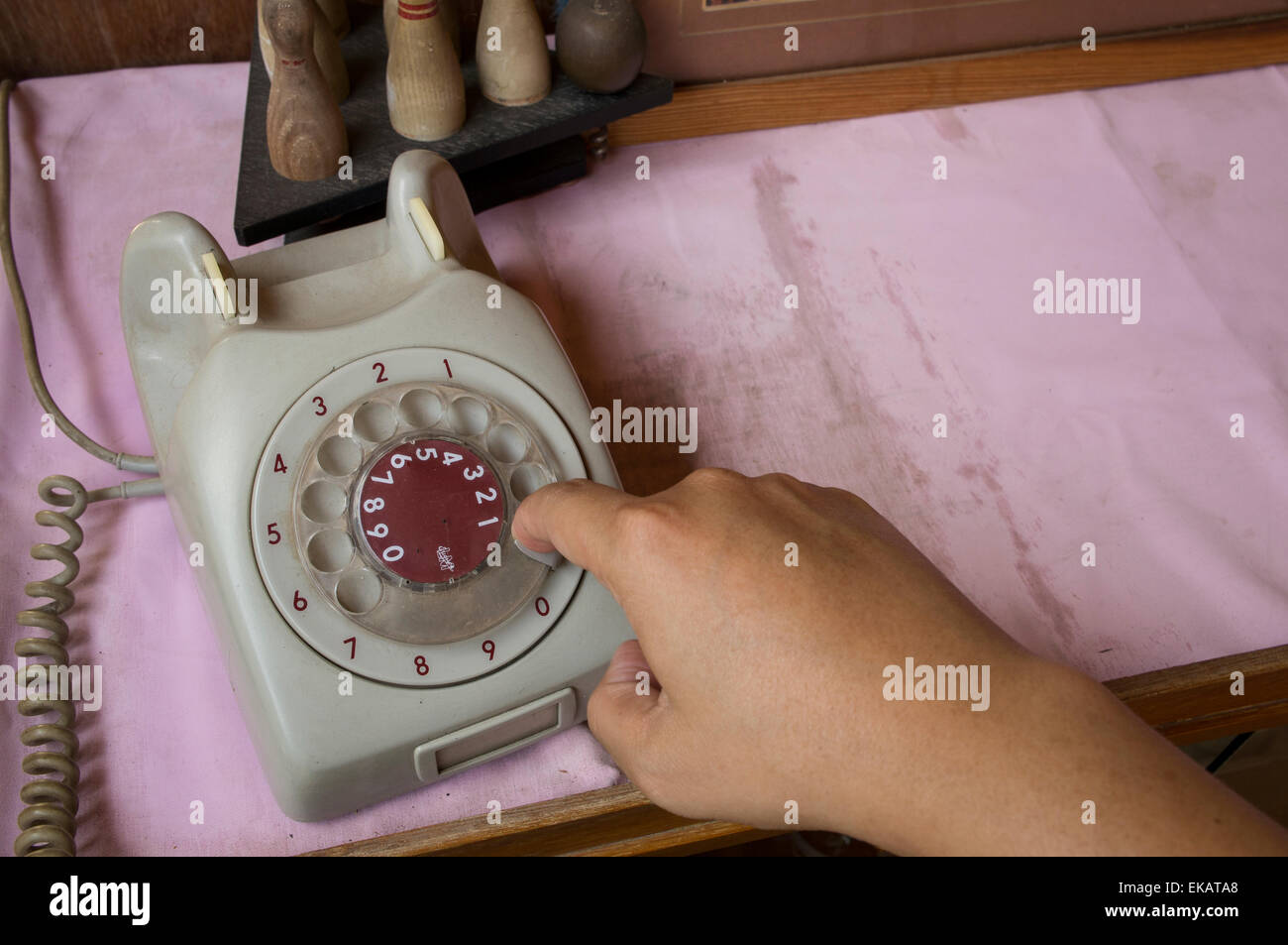 Telefono analogico antichi telefono scrivere di lavoro Foto Stock