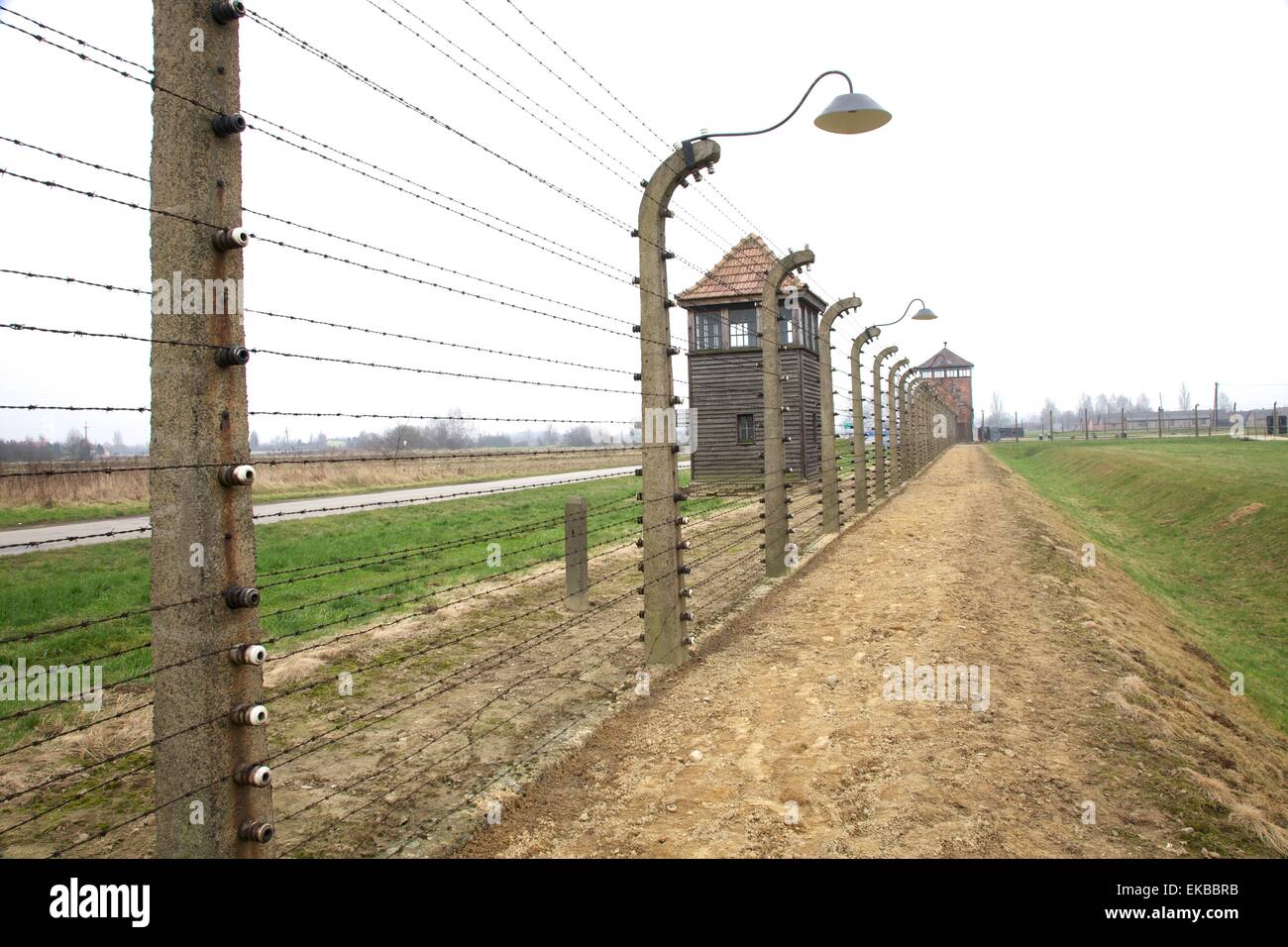 Ll di Auschwitz Birkenau Campo di Concentramento, Sito Patrimonio Mondiale dell'UNESCO, Brzezinka, Polonia, Europa Foto Stock