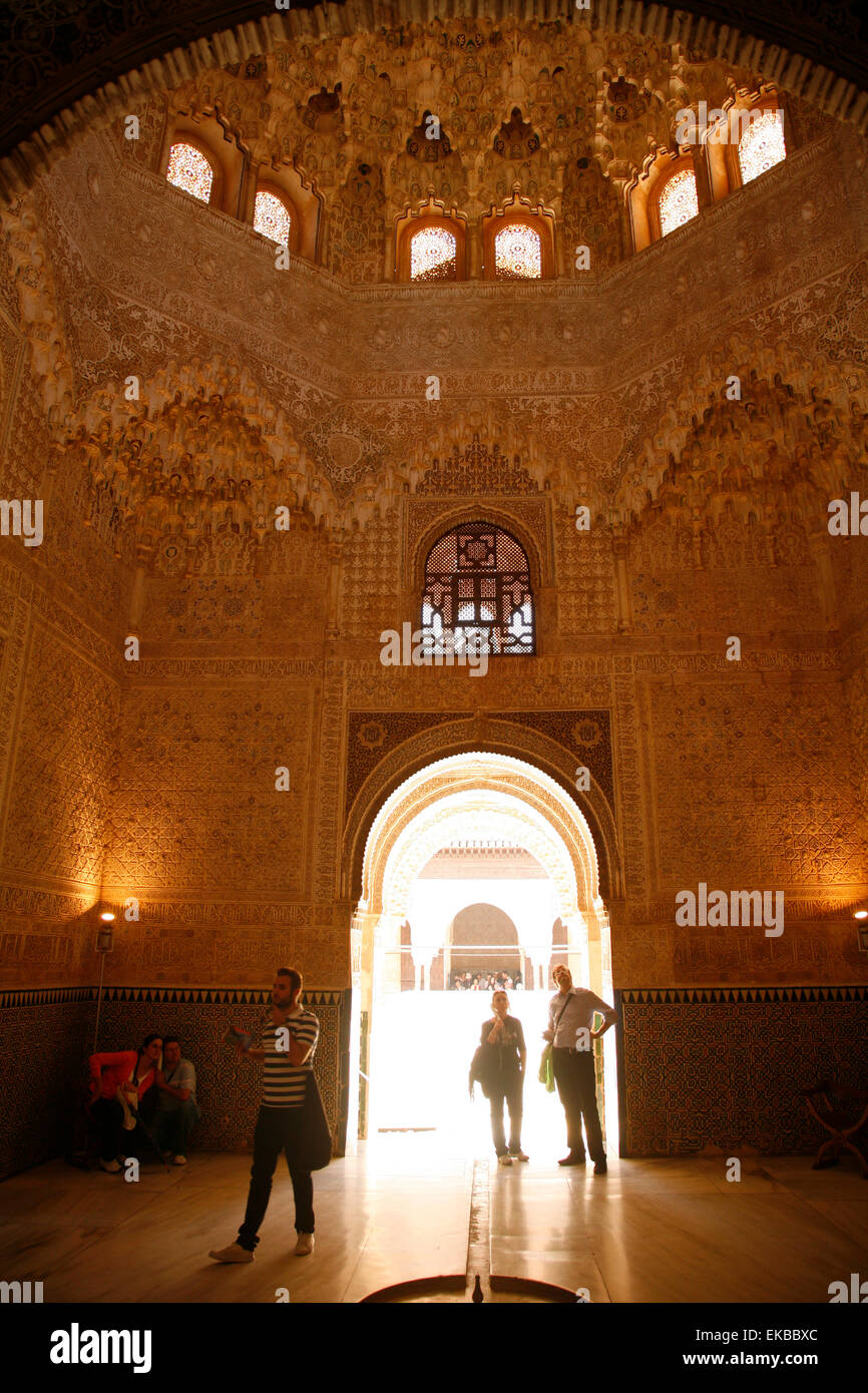 Palacio de Los Leones, uno dei tre palazzi che forma il Palacio Nazaries, Alhambra, UNESCO, Granada, Andalusia Foto Stock