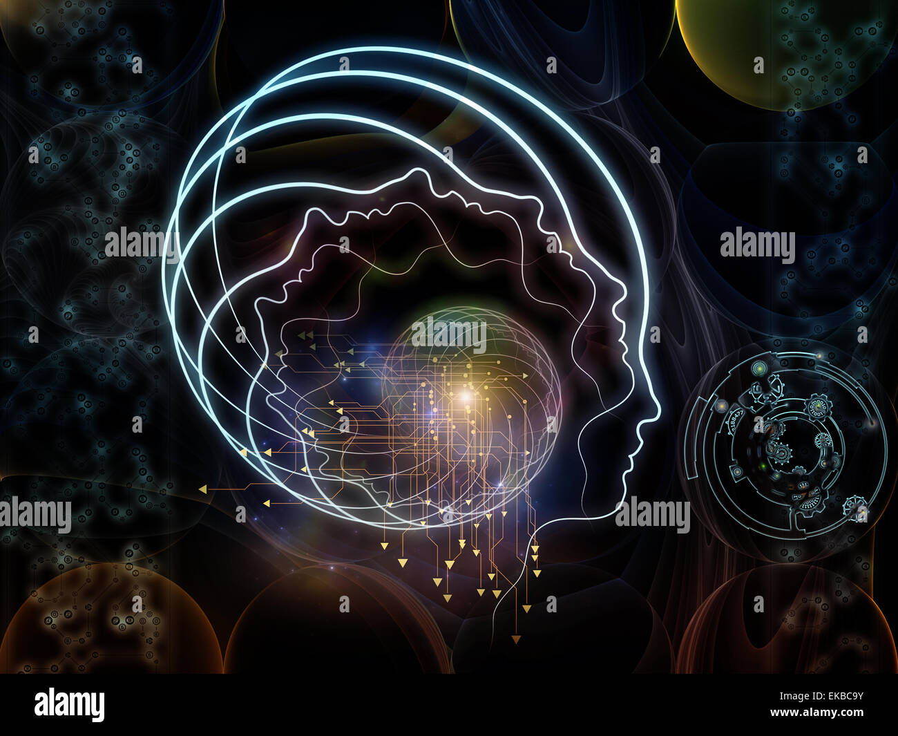 Visualizzazione della Tecnologia Umana Foto Stock