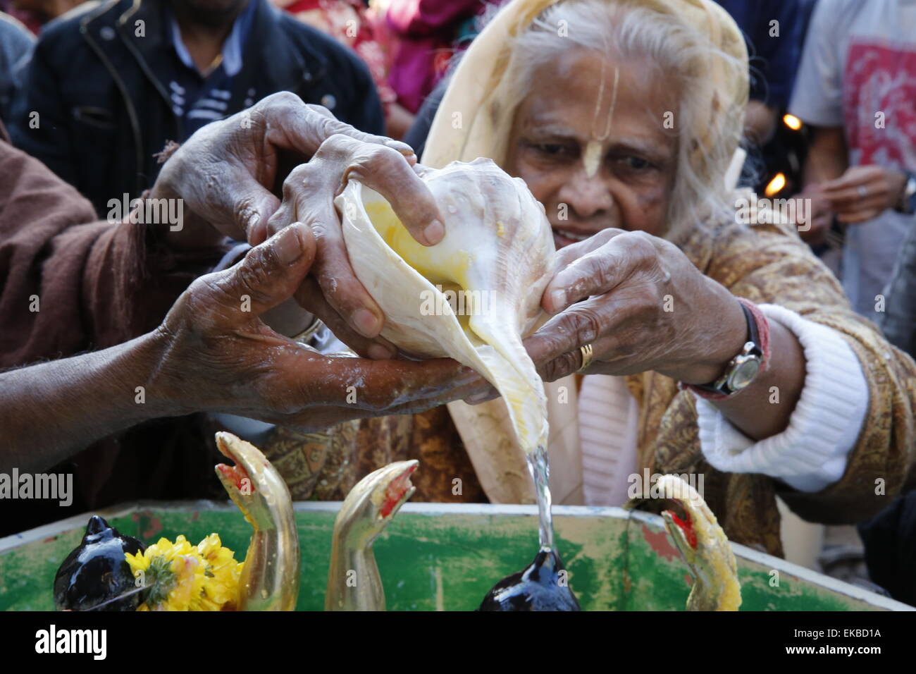 Gaura Purnima celebrazione, Sarcelles, Val d'Oise, Francia, Europa Foto Stock