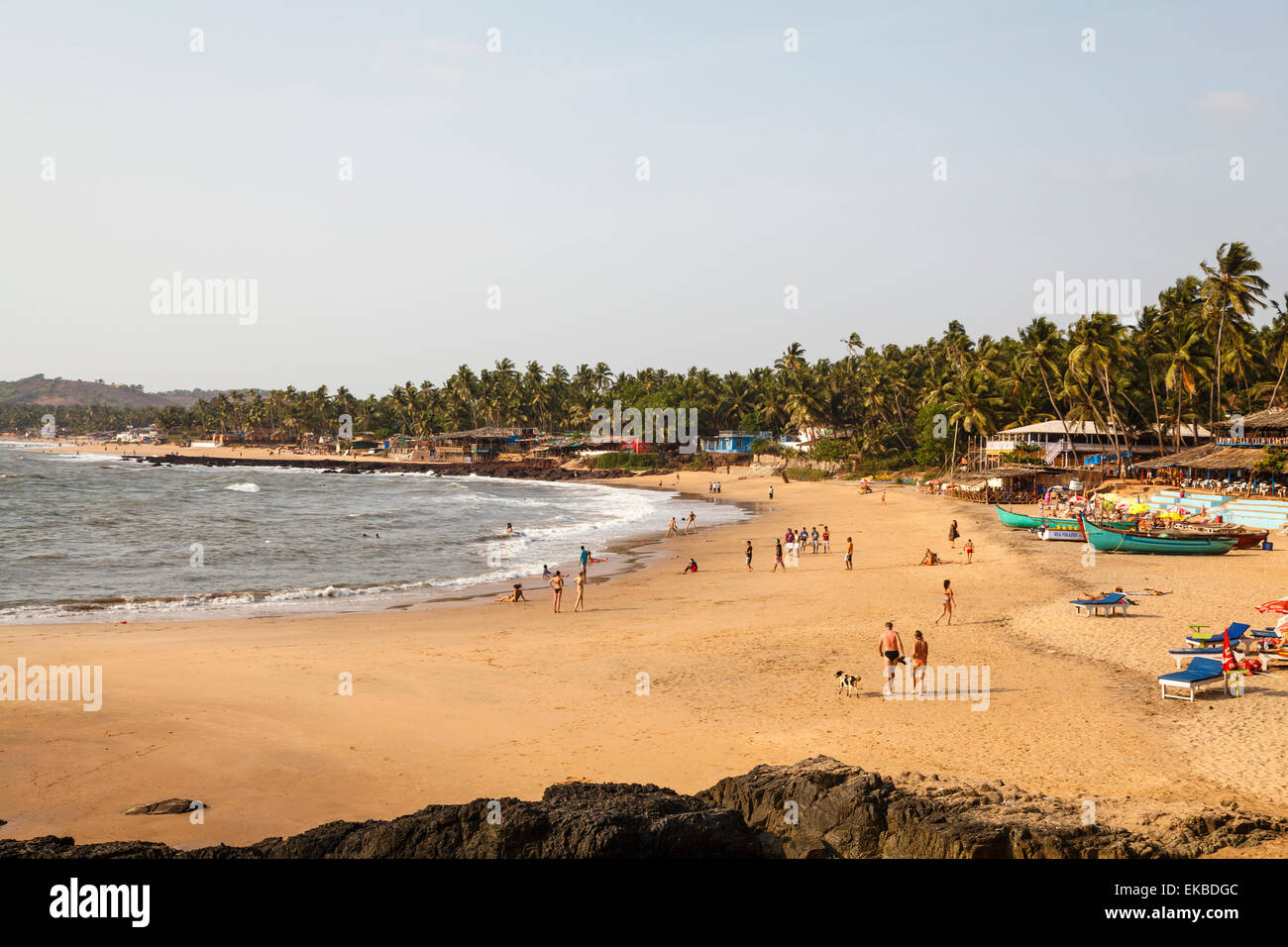 Vista di Sud Anjuna Beach, Goa, India, Asia Foto Stock