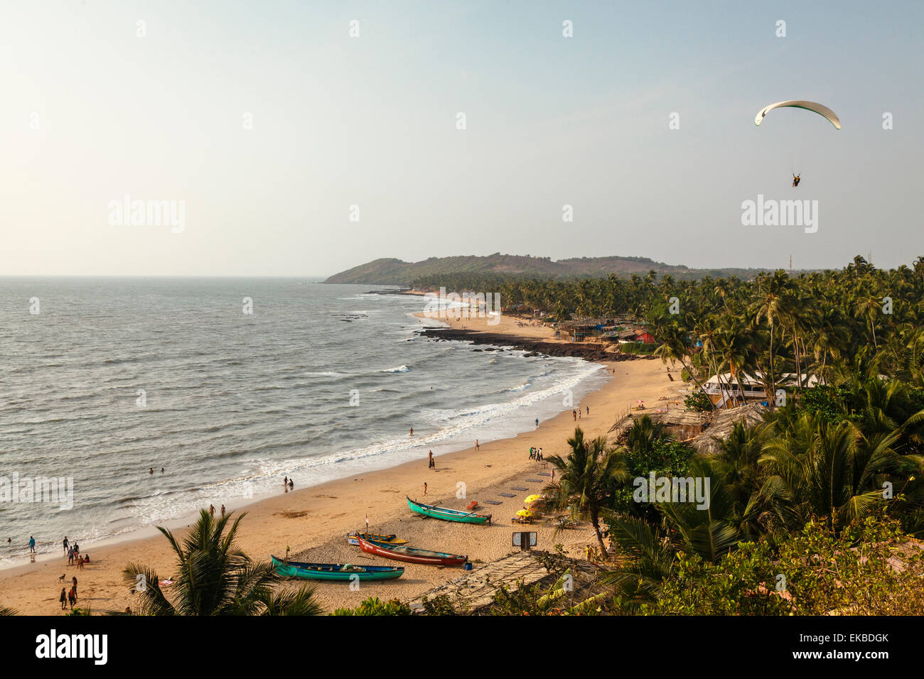 Vista di Sud Anjuna Beach, Goa, India, Asia Foto Stock