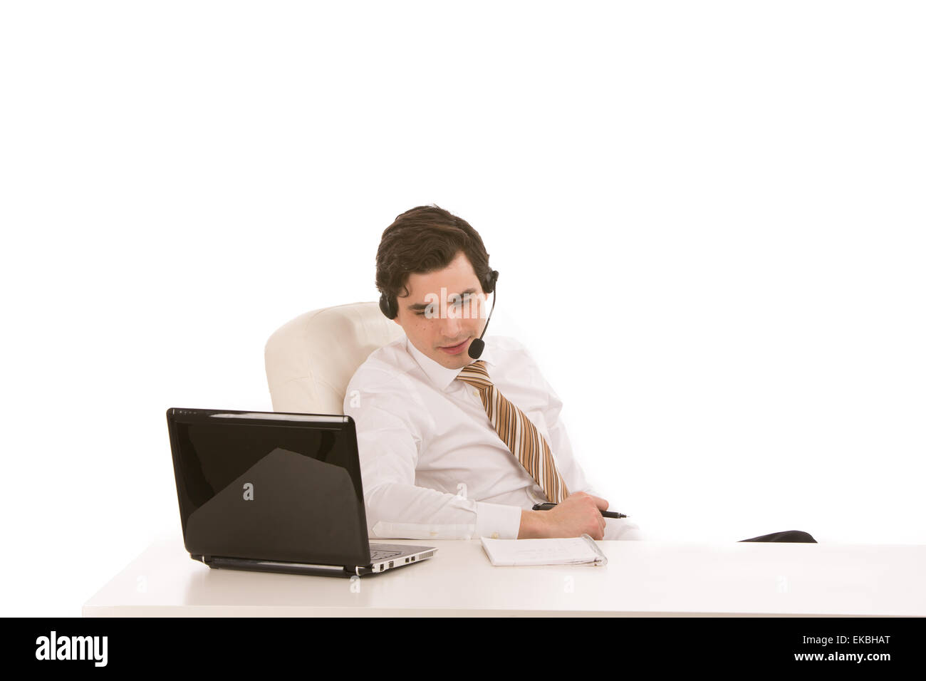 Maschio di operatore di call center Foto Stock