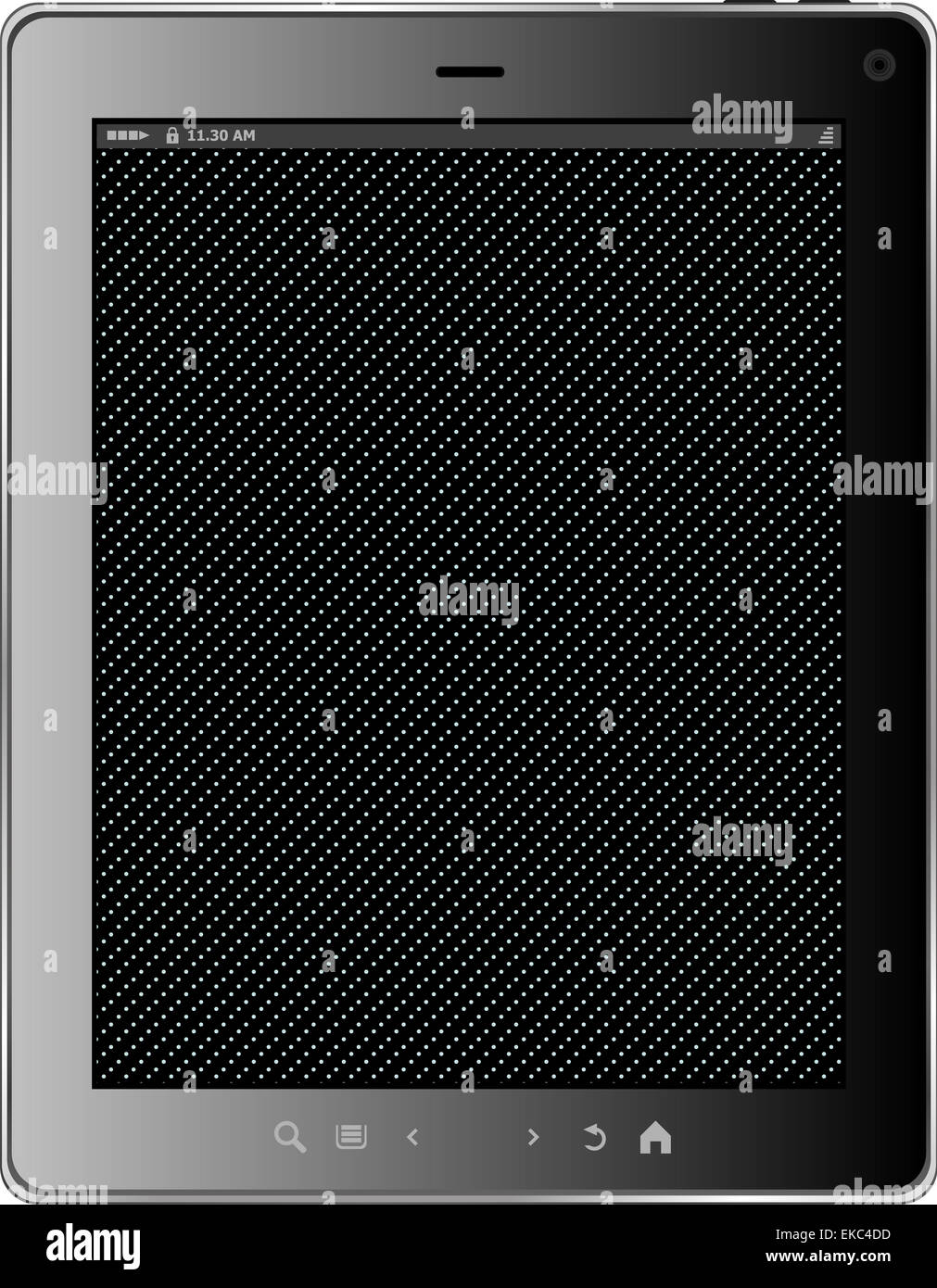Realistico tablet pc computer con schermo nero isolato su sfondo bianco. Eps vettoriali10 illustrazione Foto Stock