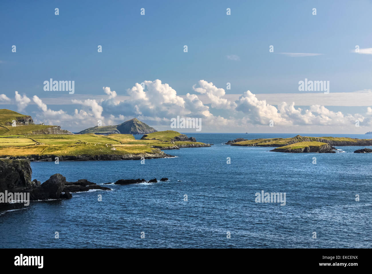 Il paesaggio costiero all' isola Valentia, nella contea di Kerry, Irlanda Foto Stock
