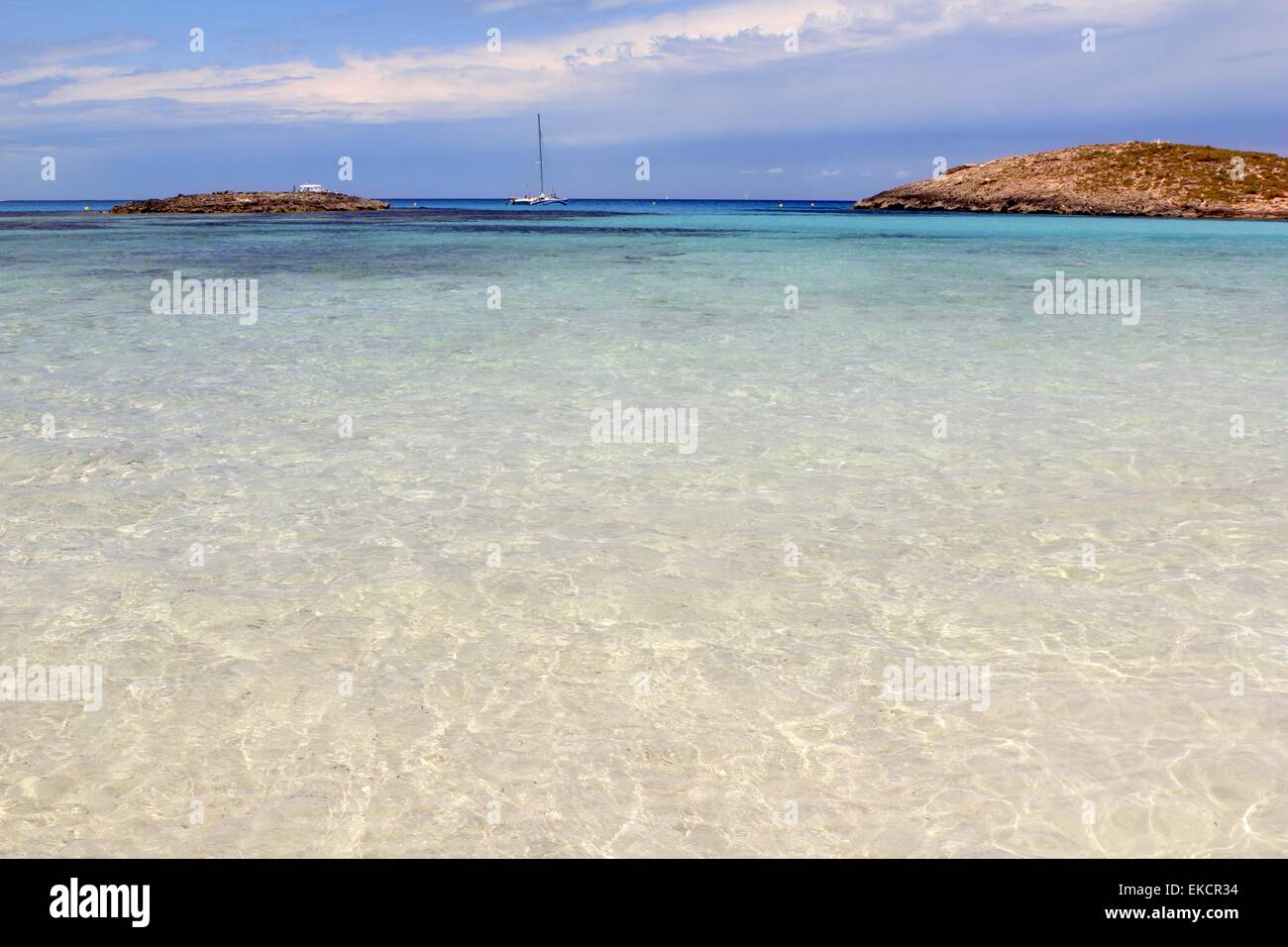 Spiaggia di Illetes isole Formentera Isola delle Baleari Foto Stock