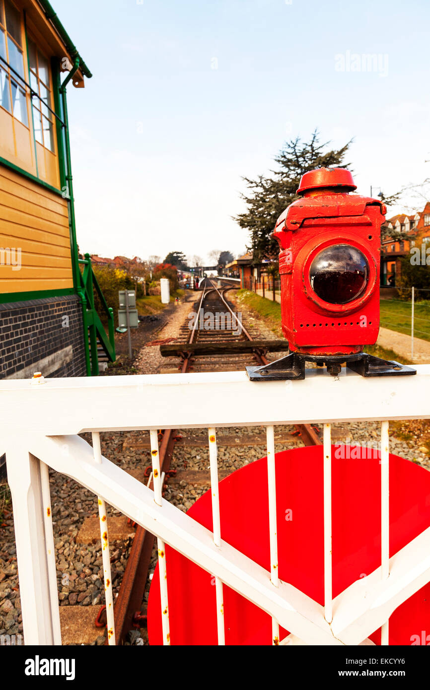 Sheringham rampa fermata ferroviaria luce gate North Norfolk REGNO UNITO Inghilterra Foto Stock