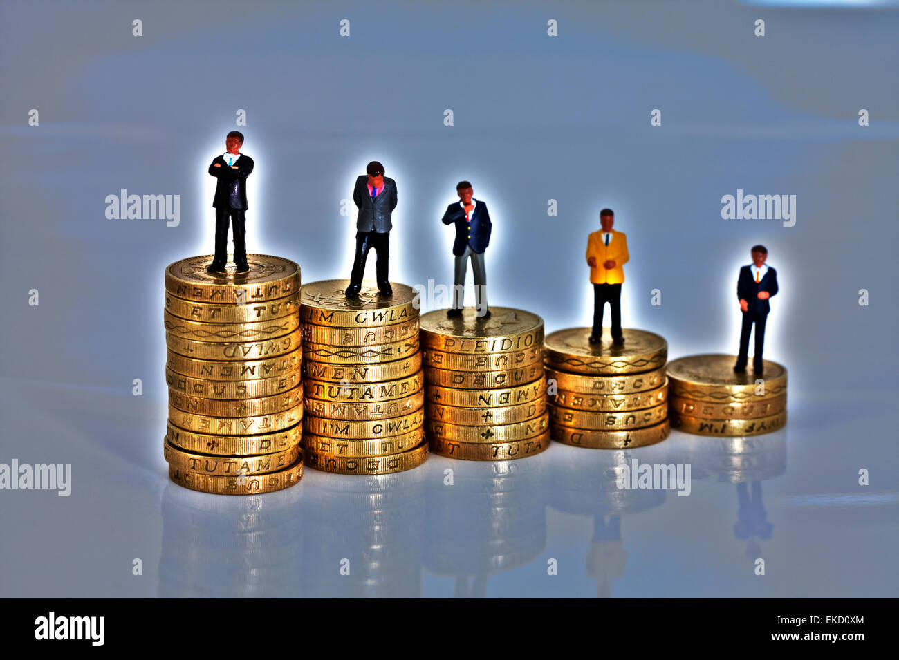 Salari nella scala retributiva nel business lavoro lavoratori pagare stipendi Stipendio top cat fat discrepanza tra il personale REGNO UNITO Inghilterra Foto Stock