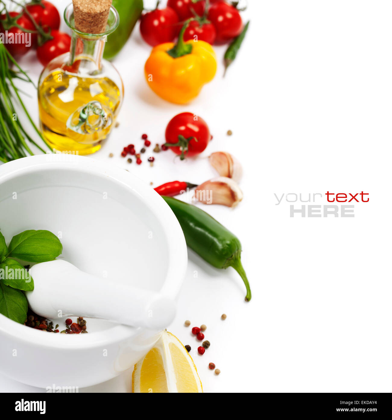 Sale e verdure Foto Stock