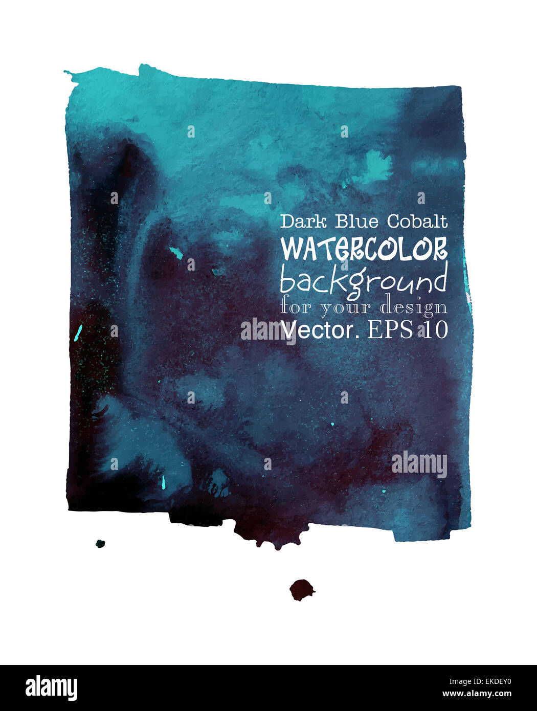 Dark blu cobalto sfondo ad acquerello Foto Stock