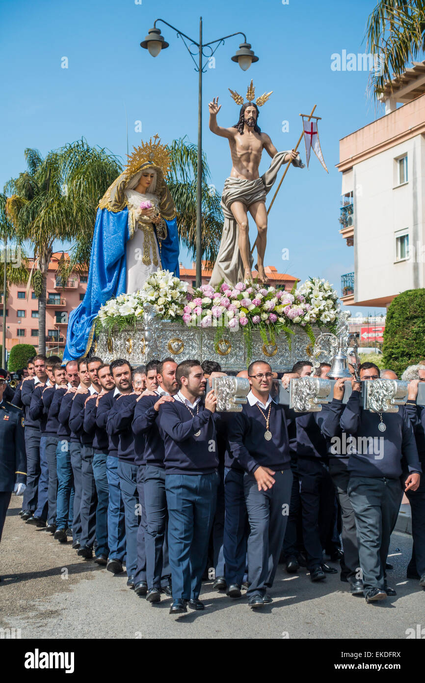 La domenica di Pasqua corteo religioso Estepona Spagna Foto Stock