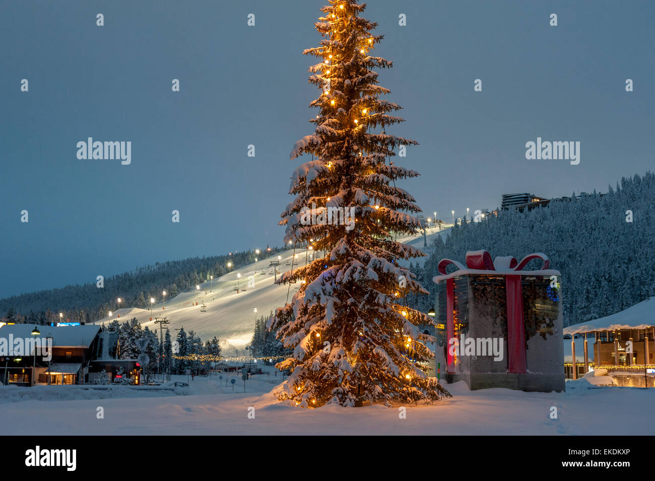 Levi. La Lapponia. La Finlandia. La Scandinavia Foto Stock