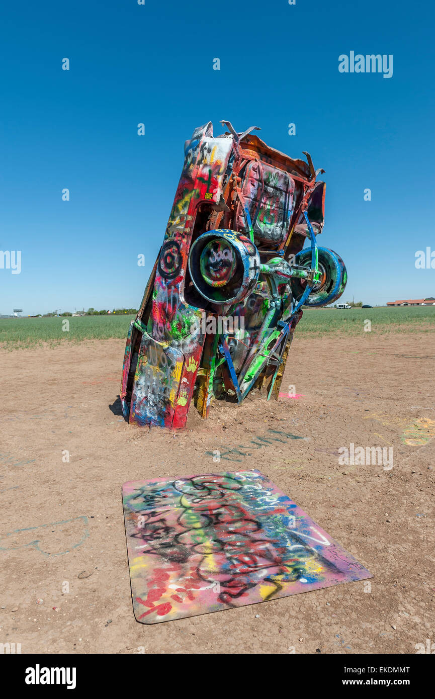 Cadillac Ranch, Amarillo .Texas.USA Foto Stock