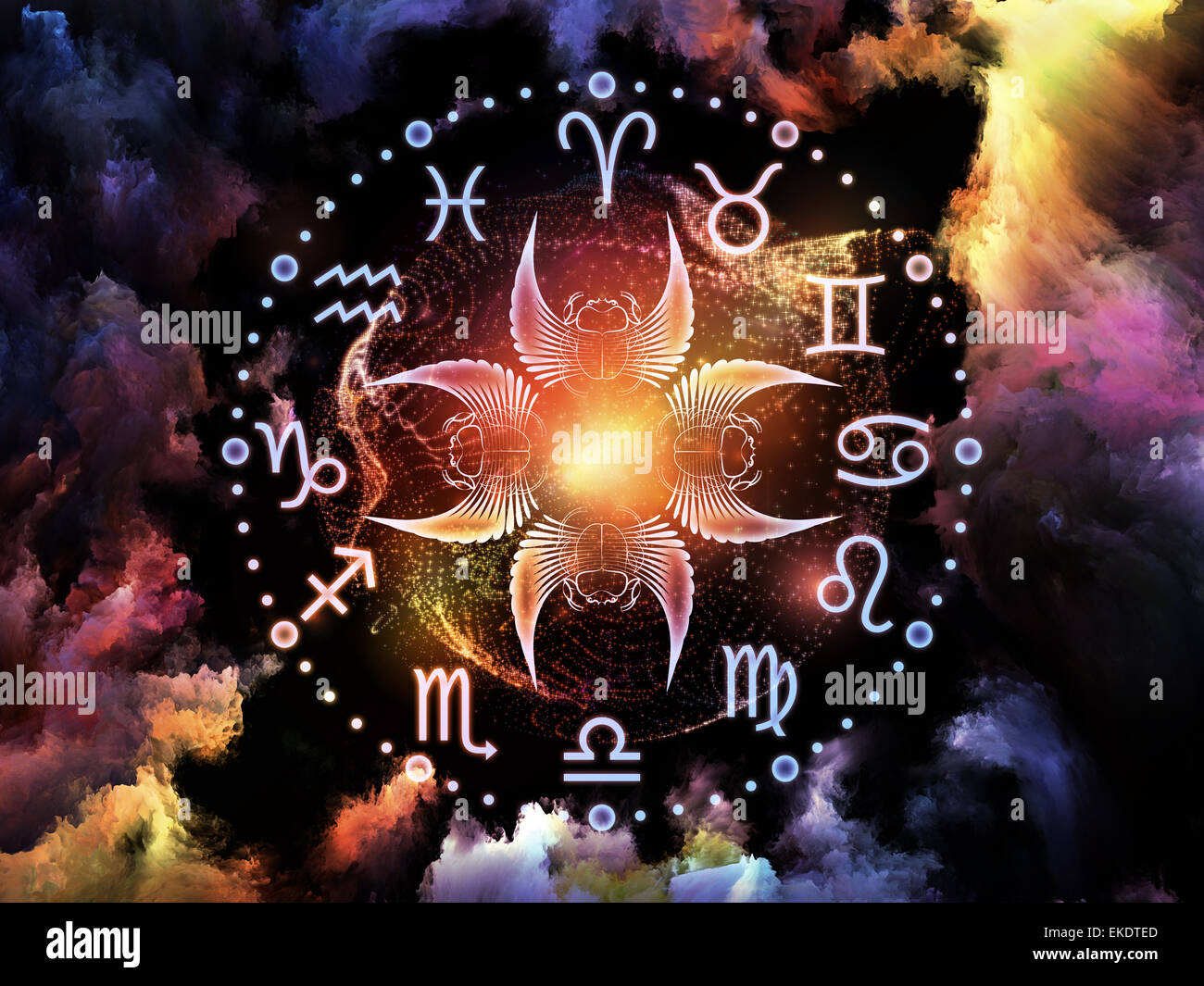 Sfondo astrologia Foto Stock