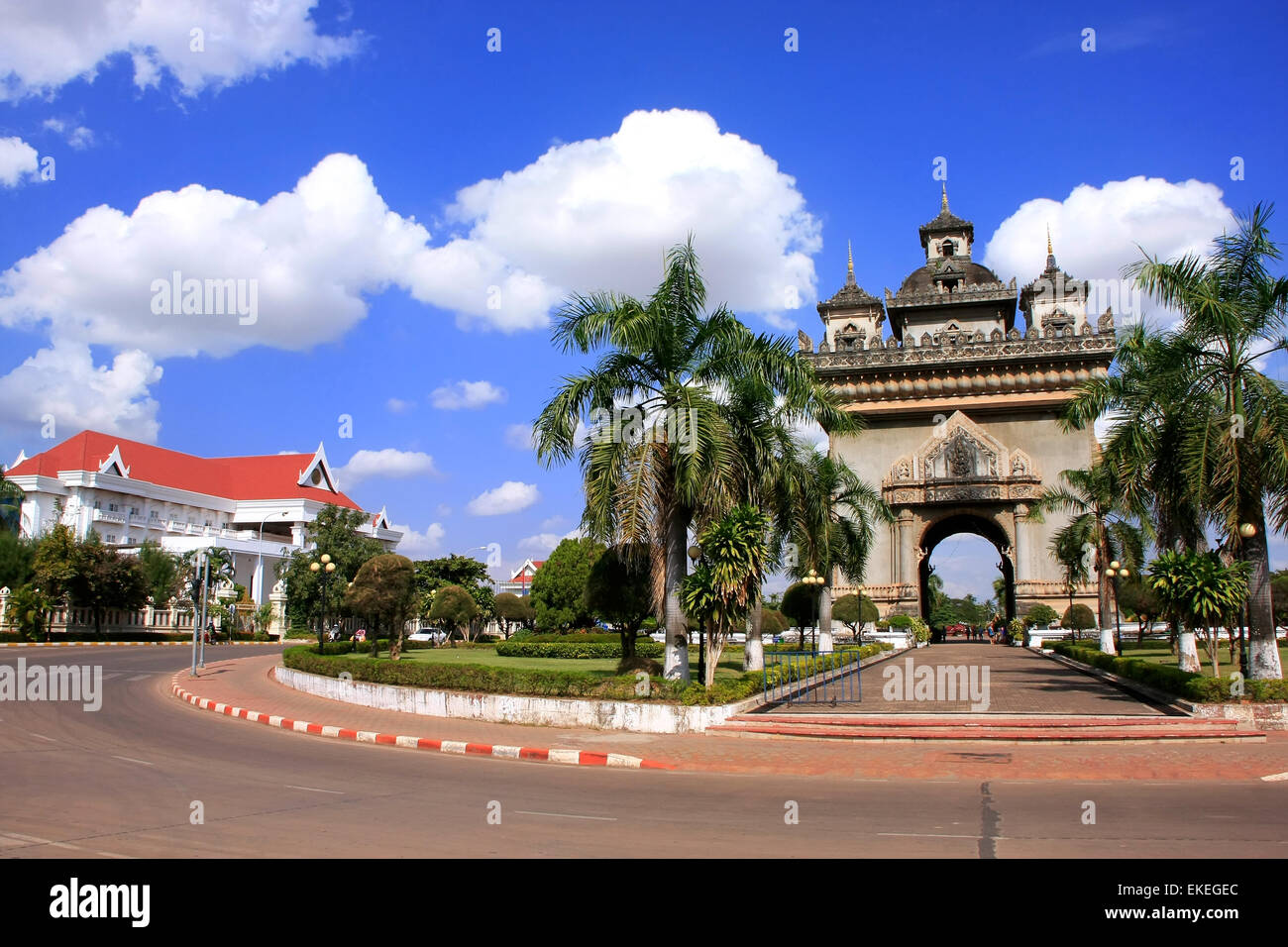 Porta Vittoria Patuxai, Vientiane, Laos, sud-est asiatico Foto Stock