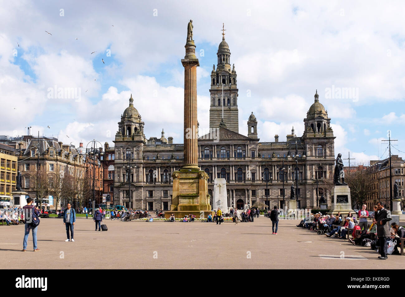 George Square, Glasgow, Scotland, Regno Unito Foto Stock