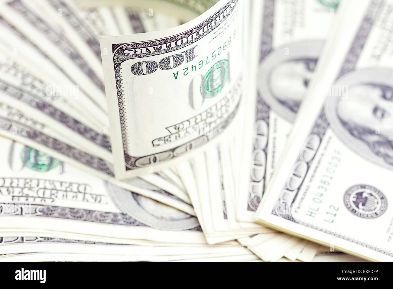 Sullo sfondo di un dollaro banconote Foto Stock