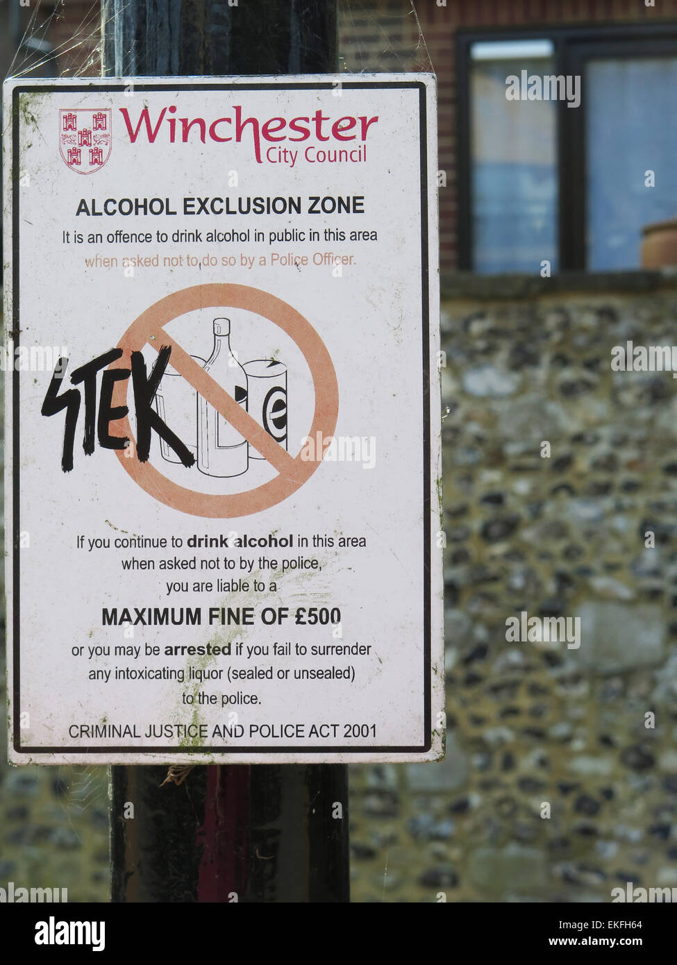 Winchester: alcool zona di esclusione Foto Stock