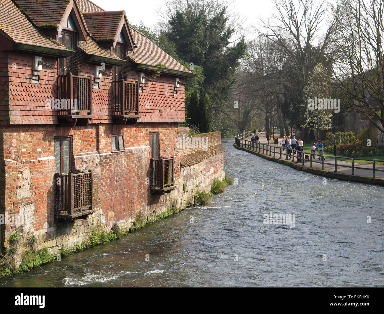 Winchester: Fiume Itchen & Riverside Walk Foto Stock