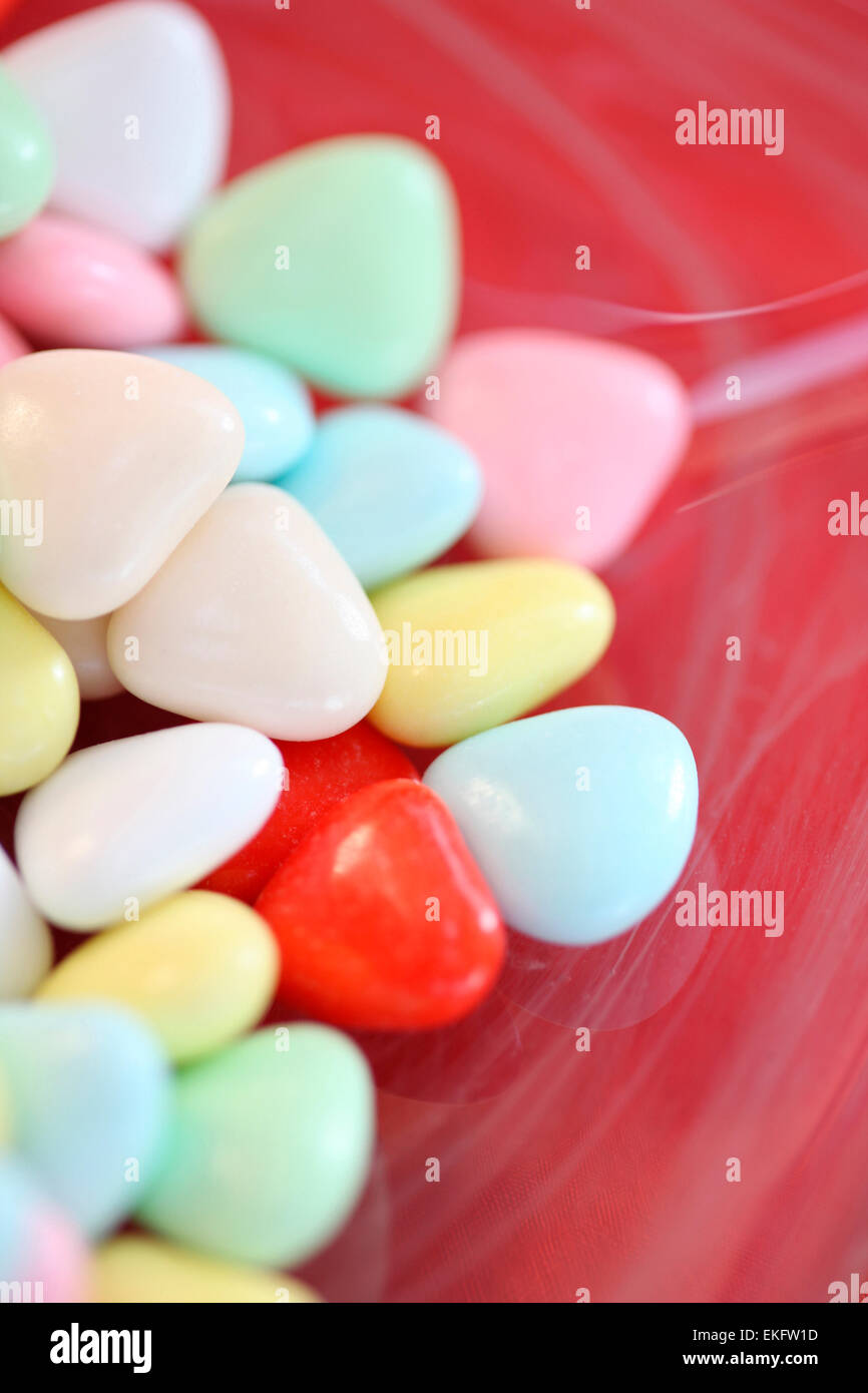 Una ciotola di caramelle - candy cuori Jane Ann Butler JABPSW Fotografia012 Foto Stock