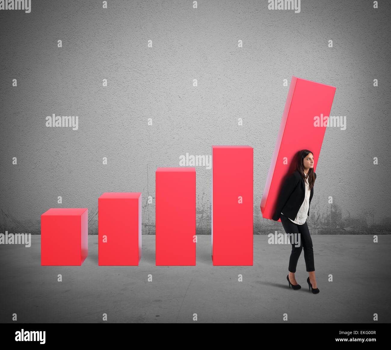 Imprenditrice sollevare il profitto Foto Stock