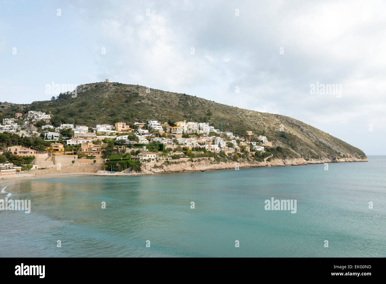 El Portet in Moraira una piccola baia sulla costa mediterranea in Costa Blanca Spagna Foto Stock