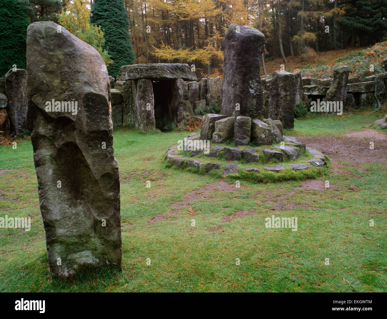 Il Druido del tempio, North Yorkshire, Inghilterra; romantico ottocentesco follia costruito da William Danby Foto Stock