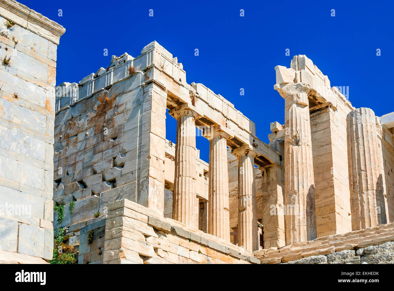 Atene, Grecia. Le antiche rovine del Partenone tempio dell'acropoli patrimonio di cultura greca Foto Stock