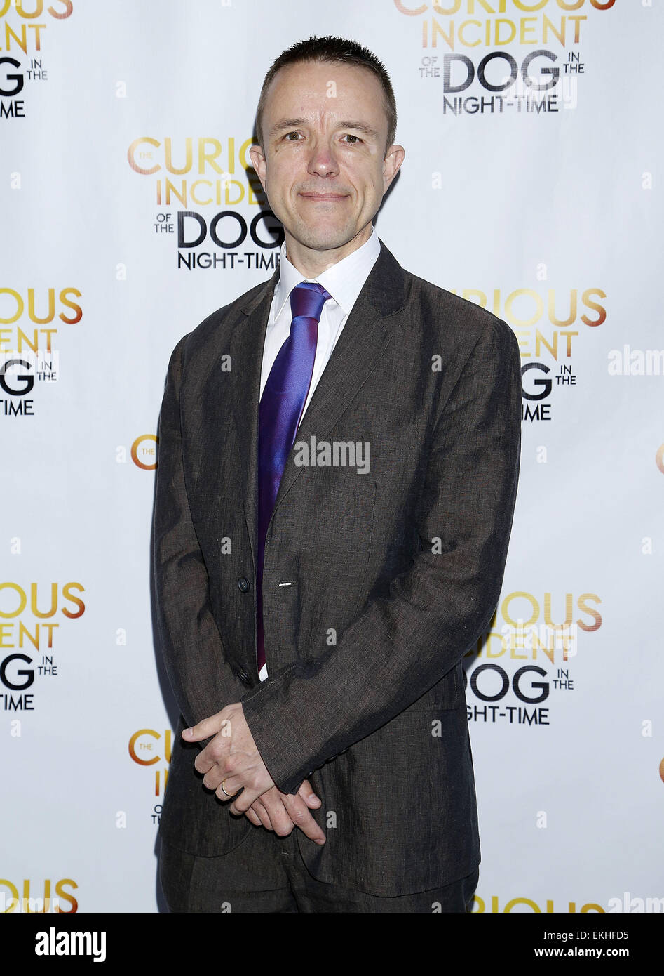 Serata di Apertura del curioso incidente del cane nelle ore notturne a Barrymore Theatre - Arrivi. Dotato di: Adrian Sutton dove: New York New York, Stati Uniti quando: 05 Ott 2014 Foto Stock