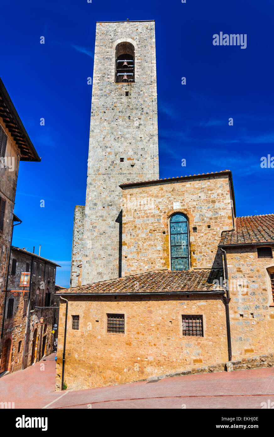 San Gimignano Toscana in Italia. Medievale città murata, noto per le sue belle torri, il principale punto di riferimento toscano dell'Italia. Foto Stock
