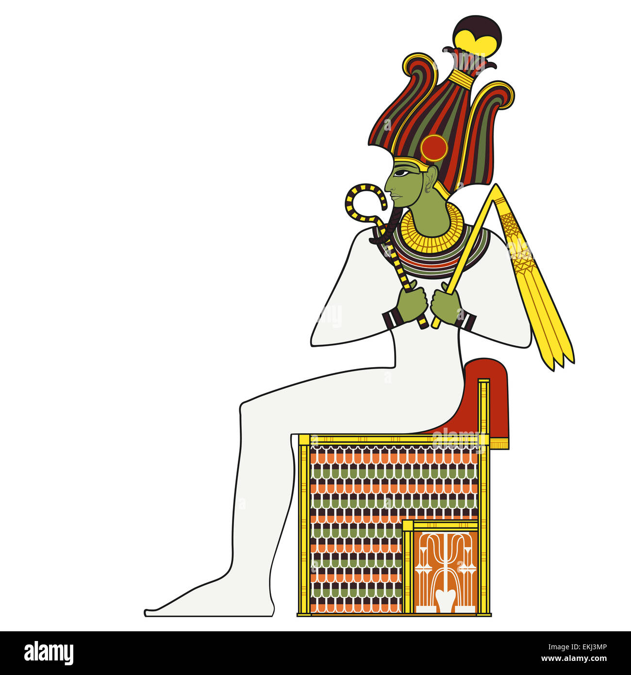 Osiride ,isolato la figura di antico Egitto dio Foto Stock