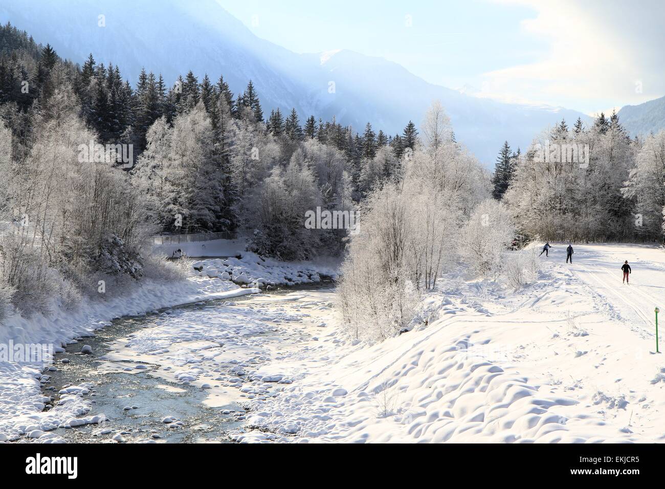 Paesaggio invernale, Chamonix, alpi, Francia Foto Stock