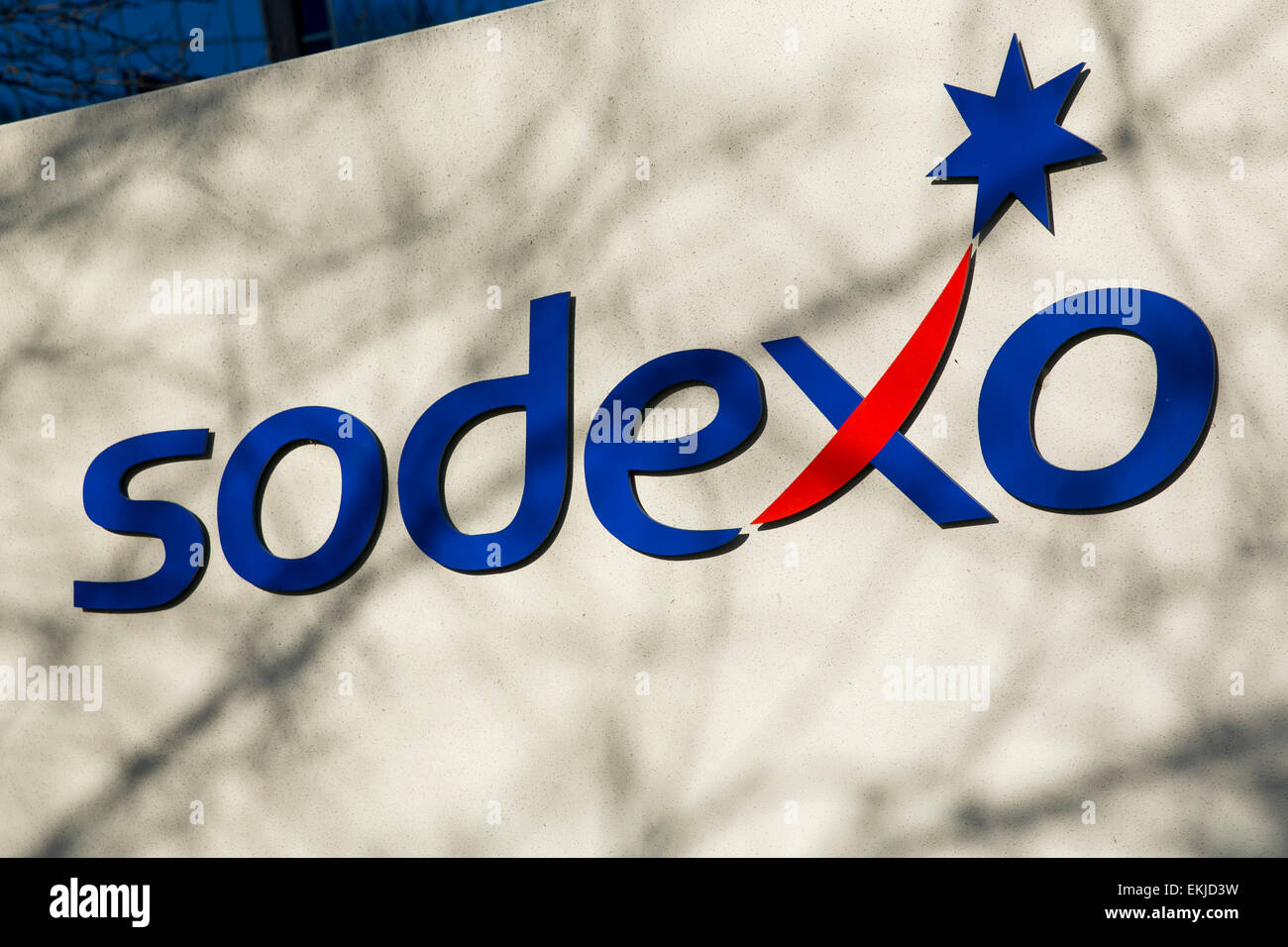 Un logo segno al di fuori della sede centrale negli Stati Uniti di Sodexo. Foto Stock