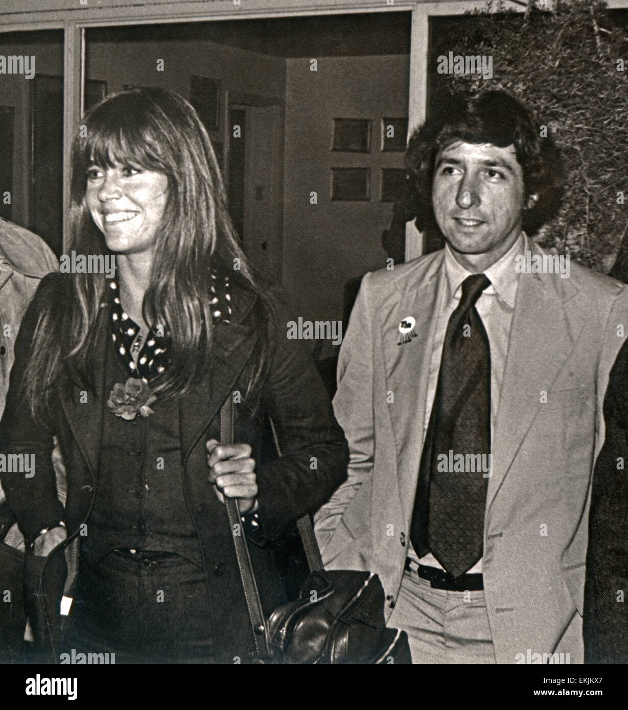 Tom Hayden e Jane Fonda 1975 California Foto Stock