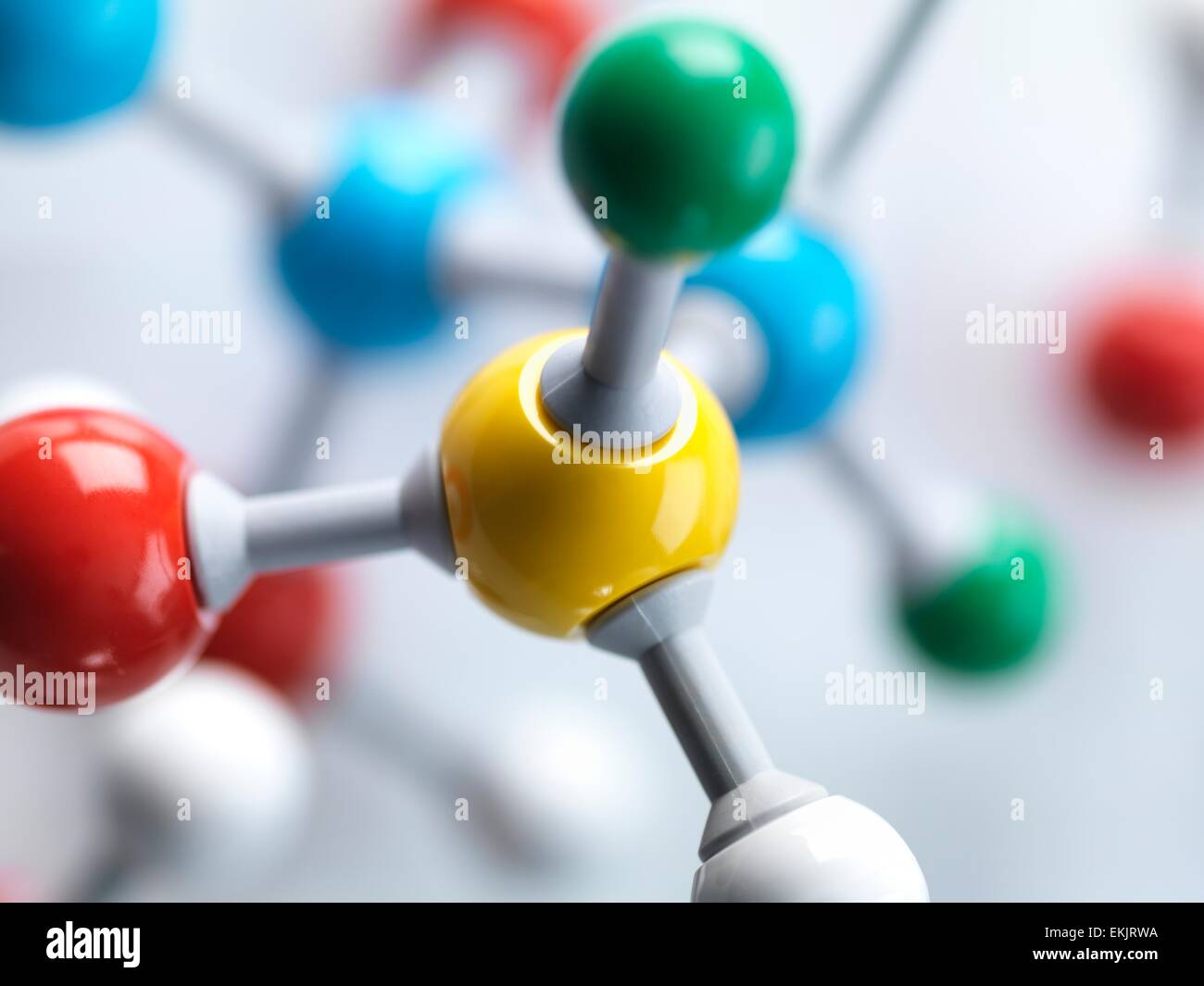 Sfera e stick modello, chimica, chimica, composto, connessioni, modello molecolare, della struttura molecolare, molecola, nessuno, nessuno, nessuno, sfondo semplice, la ricerca, la ricerca farmaceutica, complessità Foto Stock