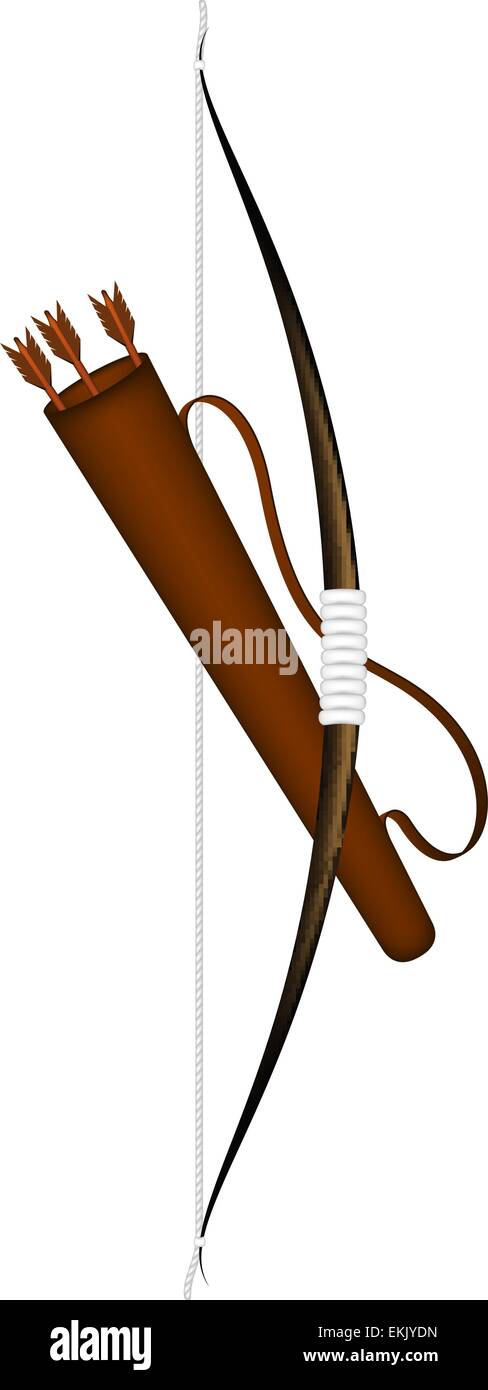 La prua e la faretra con le frecce Illustrazione Vettoriale