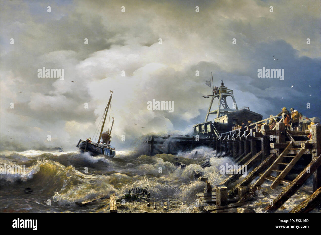 Tempesta sulla Mole 1865 Andreas Achenbach (1815 - 1910 ) il tedesco in Germania Foto Stock