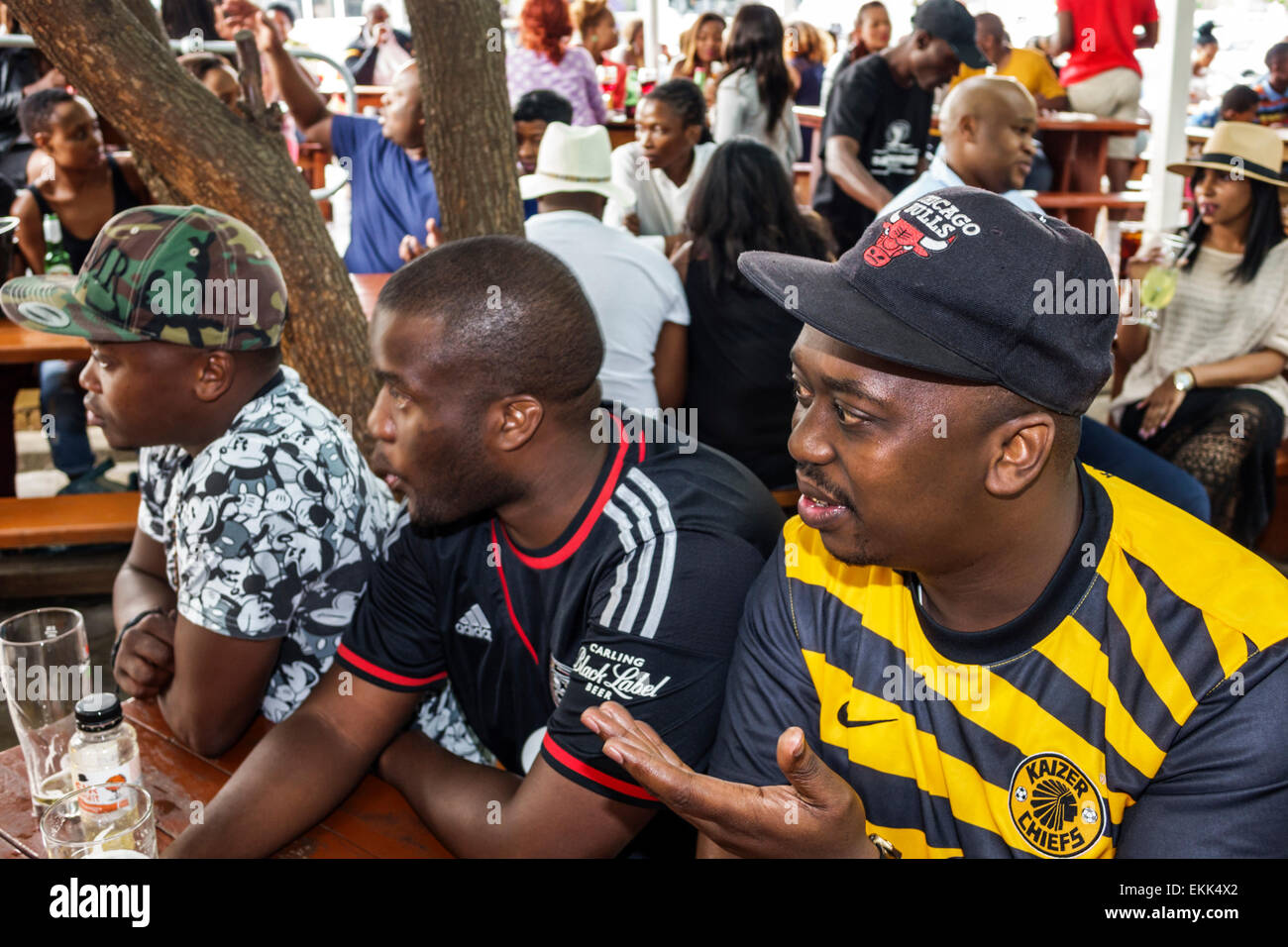 Johannesburg Sud Africa,African Soweto,Vilakazi Street Precinct,Sakhumzi,ristorante ristoranti ristorazione mangiare fuori caffè bistrot, Black Black Black Foto Stock