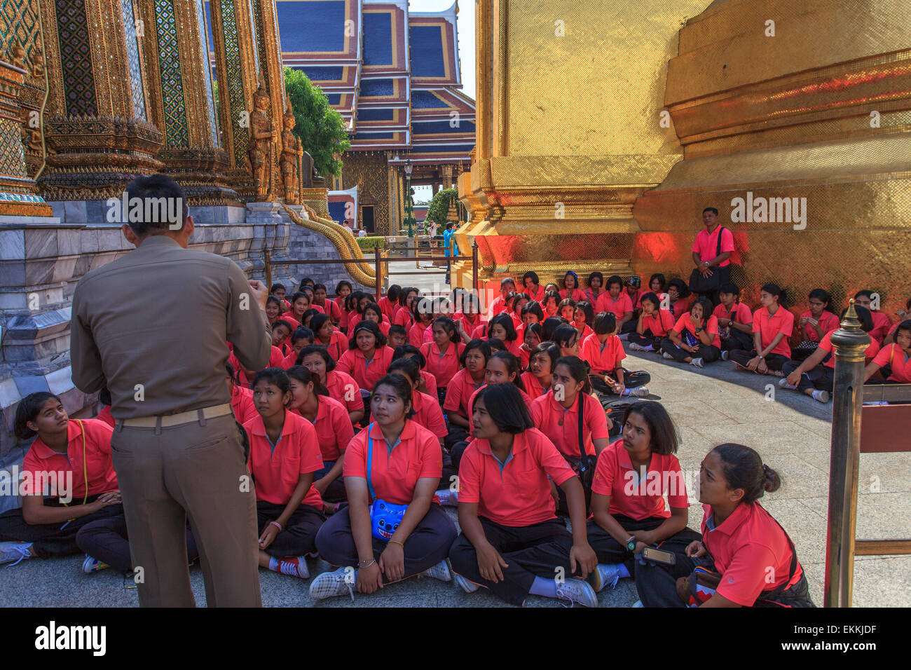 Lezione all'interno del Grand Palace. Bangkok Foto Stock