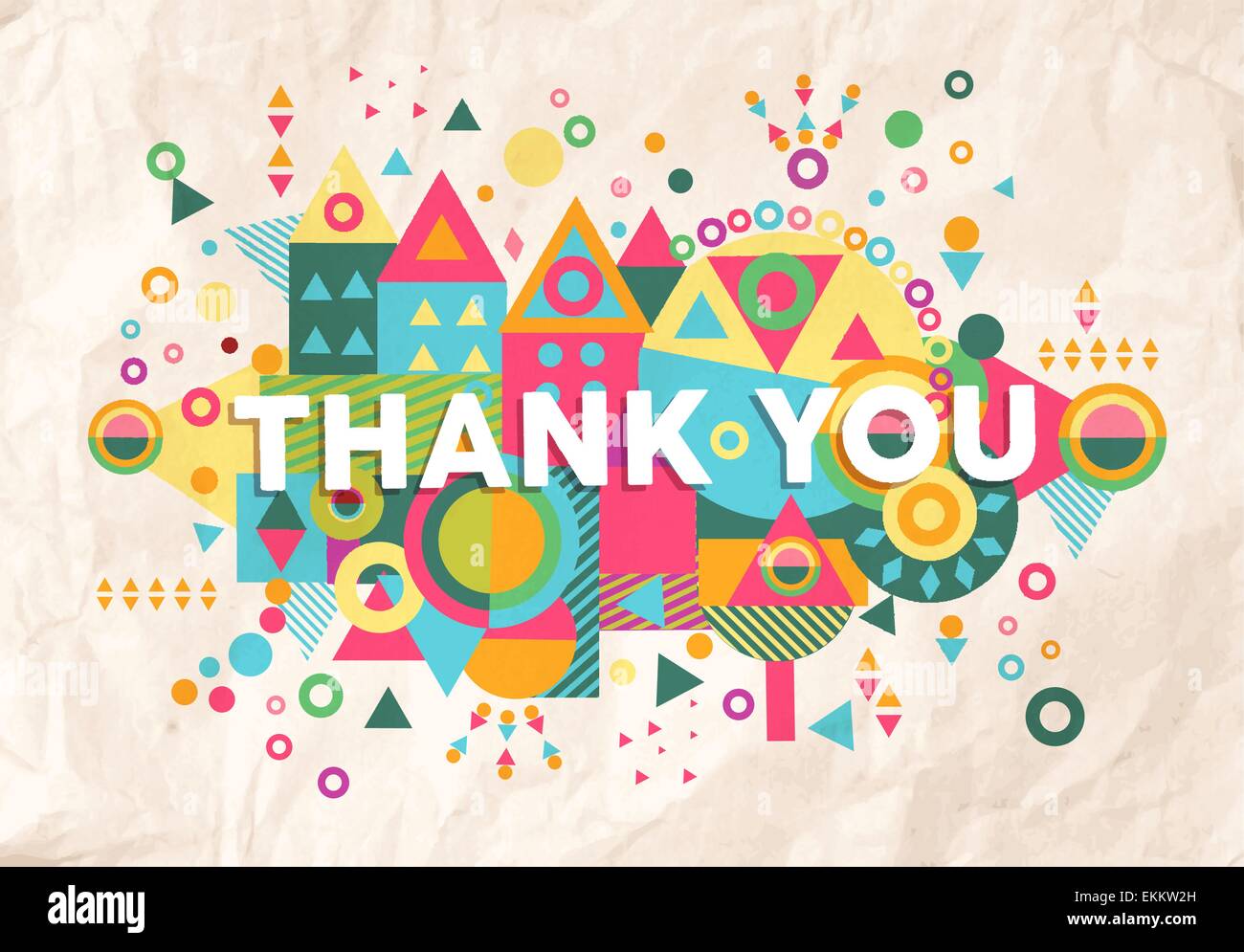 Ringrazio colorato Poster tipografia. Suscitando motivazione citazione lo sfondo ideale per il biglietto di auguri design. EPS10 file vettoriale. Illustrazione Vettoriale