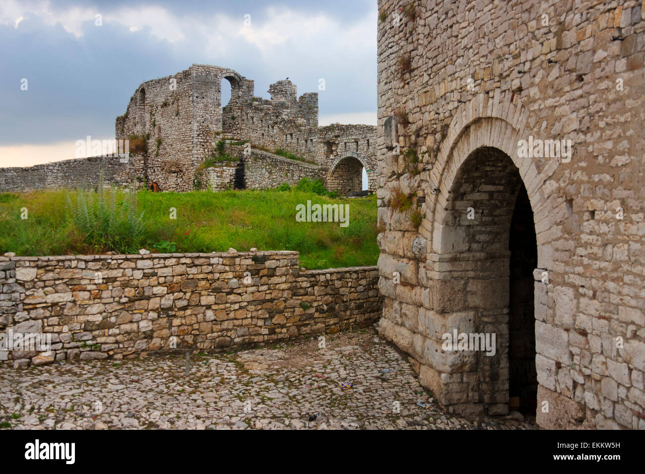 La cittadella e il castello di Berat (Patrimonio Mondiale dell'UNESCO), l'Albania Foto Stock